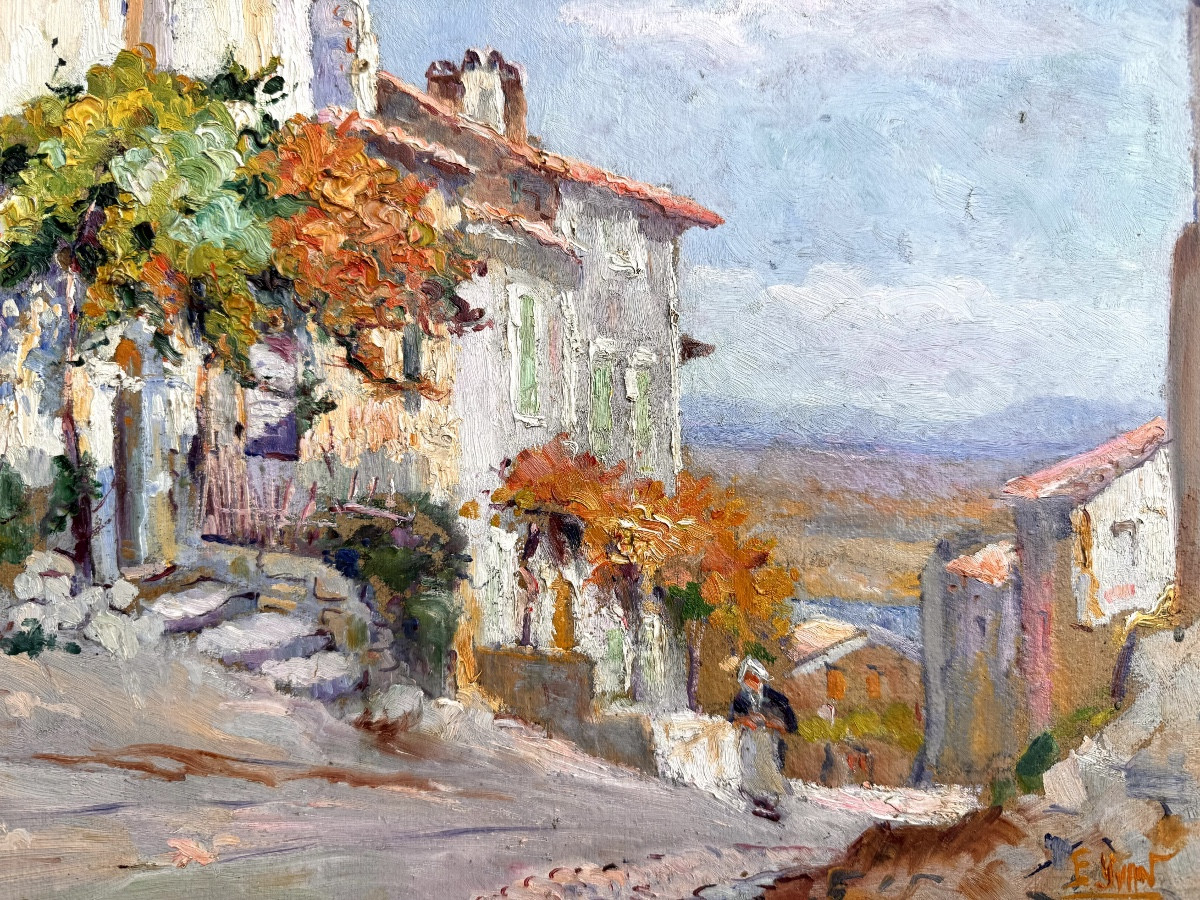 Eugène Yvan (1904-2006) Provence Villeneuve-les-avignon The Monnaie Street-photo-2