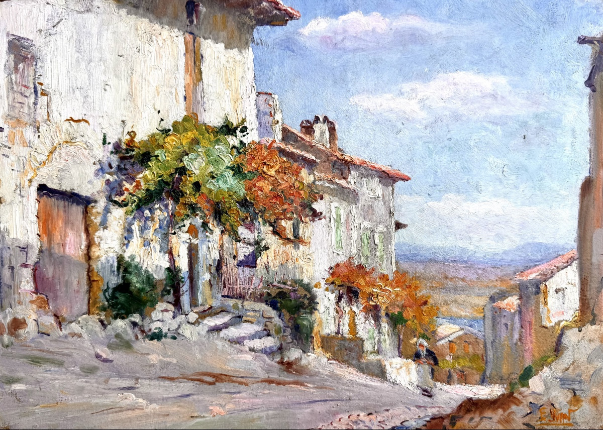 Eugène Yvan (1904-2006) Provence Villeneuve-les-avignon The Monnaie Street