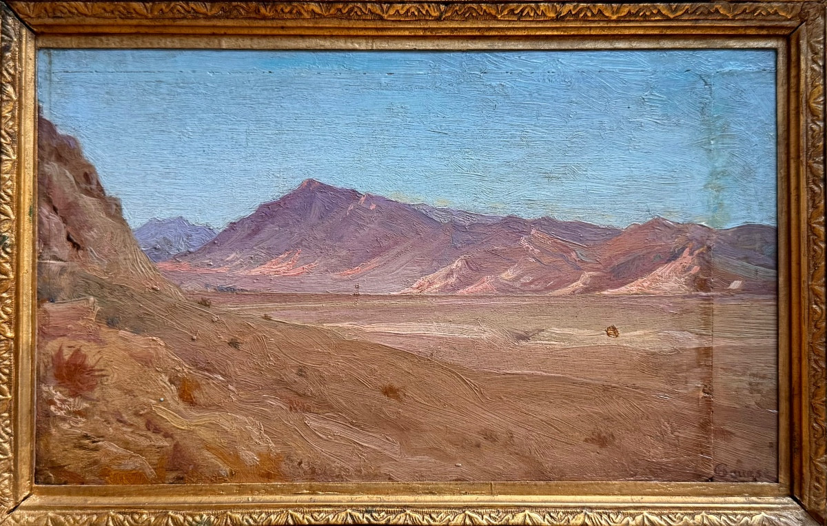 Hippolythe Camille Gourse (1870-1932) Toulouse Paris Orientalist The Desert-photo-3