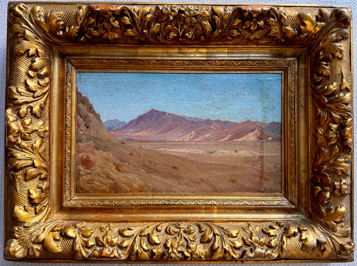 Hippolythe Camille Gourse (1870-1932) Toulouse Paris Orientalist The Desert-photo-1
