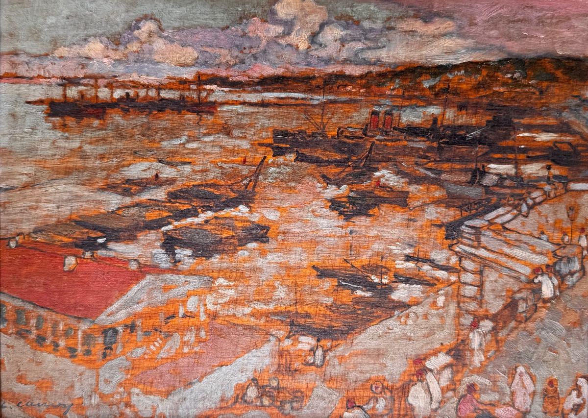 Léon Cauvy (1874-1933) Orientalist Montpellier Algiers The Port The Admiralty + Catalog-photo-3