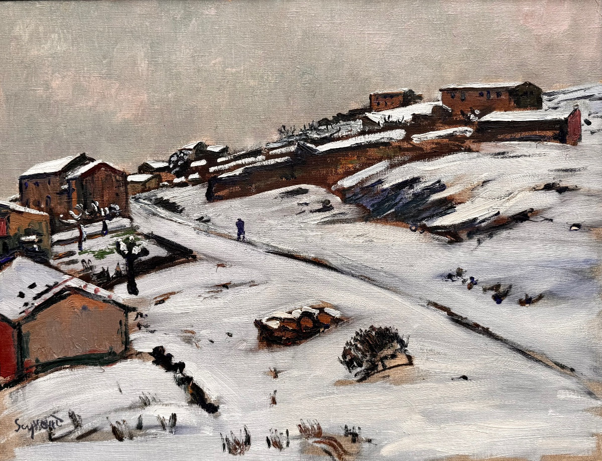 René Seyssaud (1867-1952) Marseille Saint Chamas La neige à Lançon de Provence-photo-2