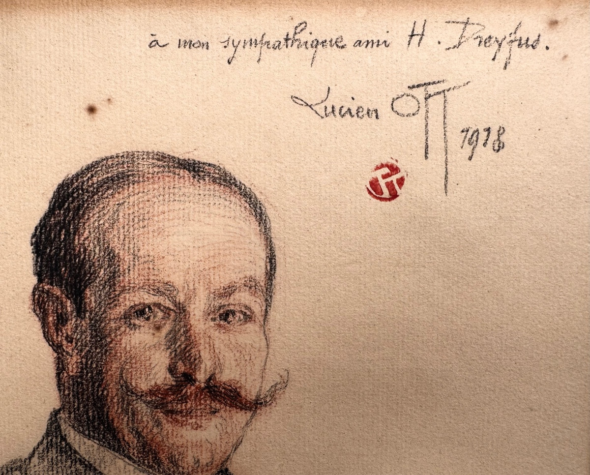 Lucien Ott (1872-1927) Paris Portrait d'Henri Dreyfus neveu d'Alfred en 1918 Carpentras-photo-3