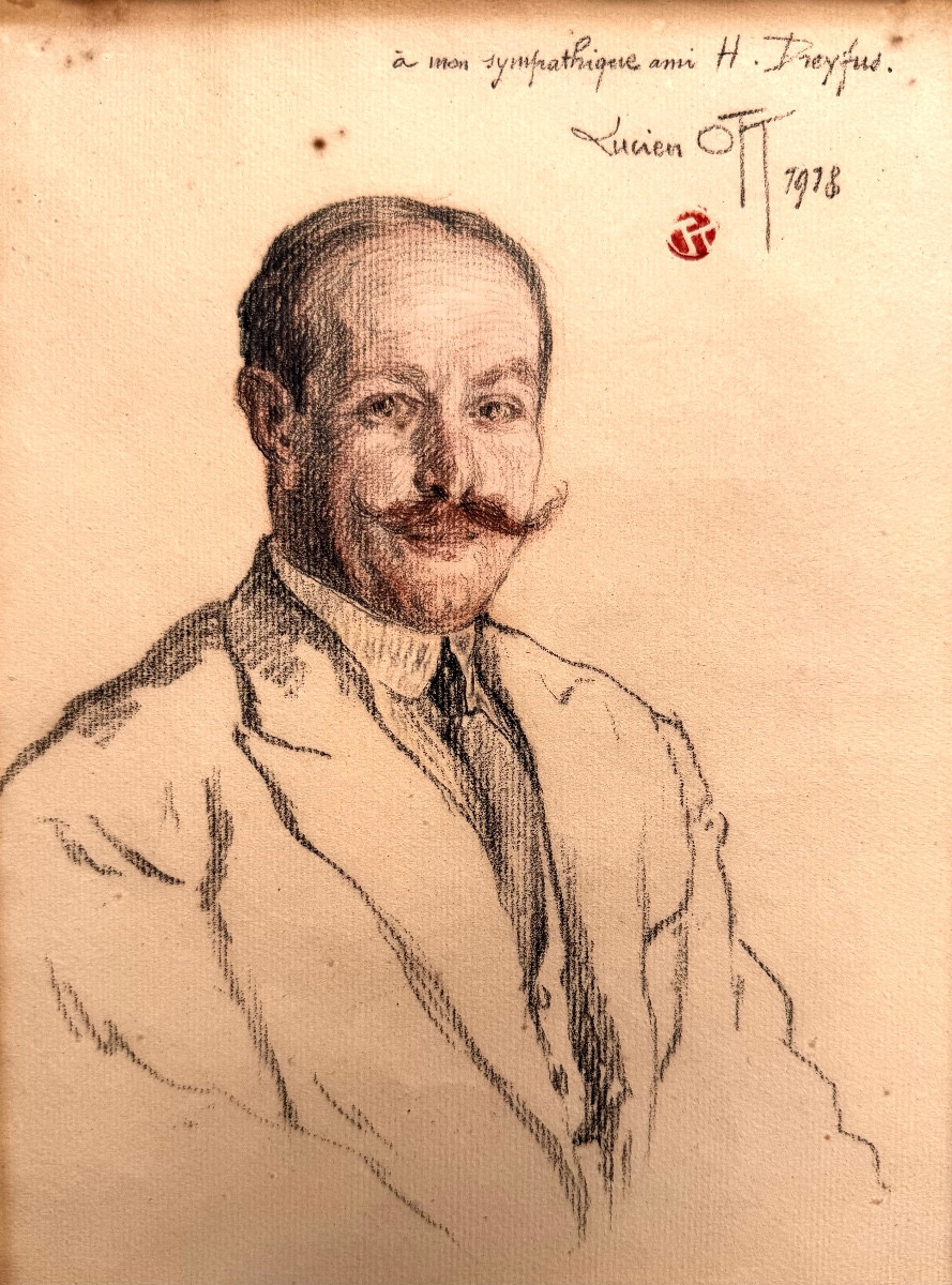 Lucien Ott (1872-1927) Paris Portrait d'Henri Dreyfus neveu d'Alfred en 1918 Carpentras-photo-4