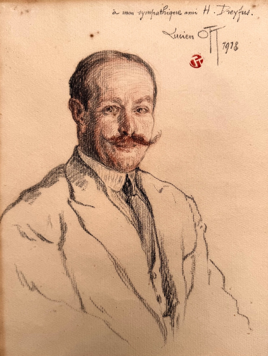 Lucien Ott (1872-1927) Paris Portrait d'Henri Dreyfus neveu d'Alfred en 1918 Carpentras
