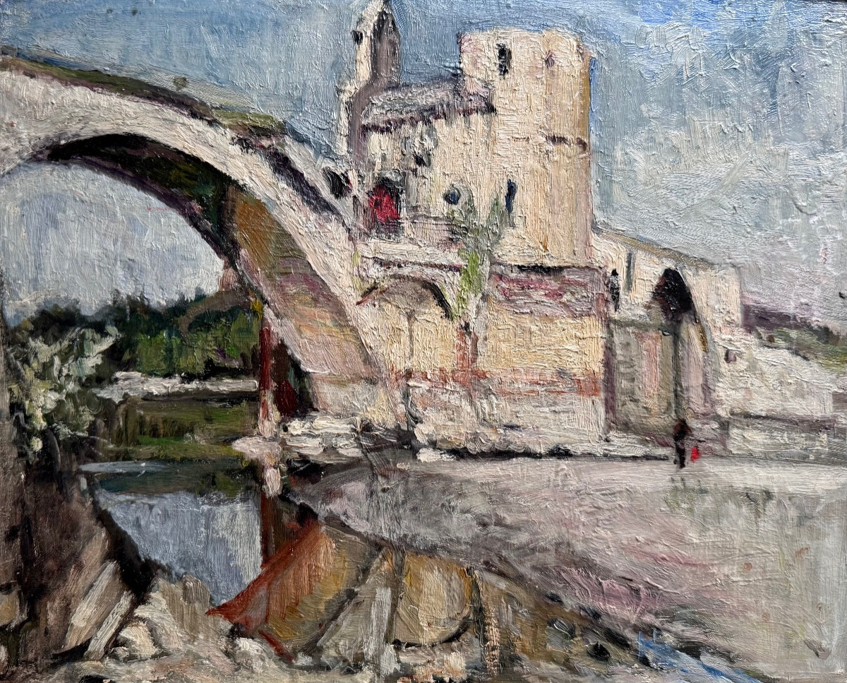 Pierre Chatelet (1875-1936) Provence Grivolas Avignon le Pont Saint-Bénezét-photo-2