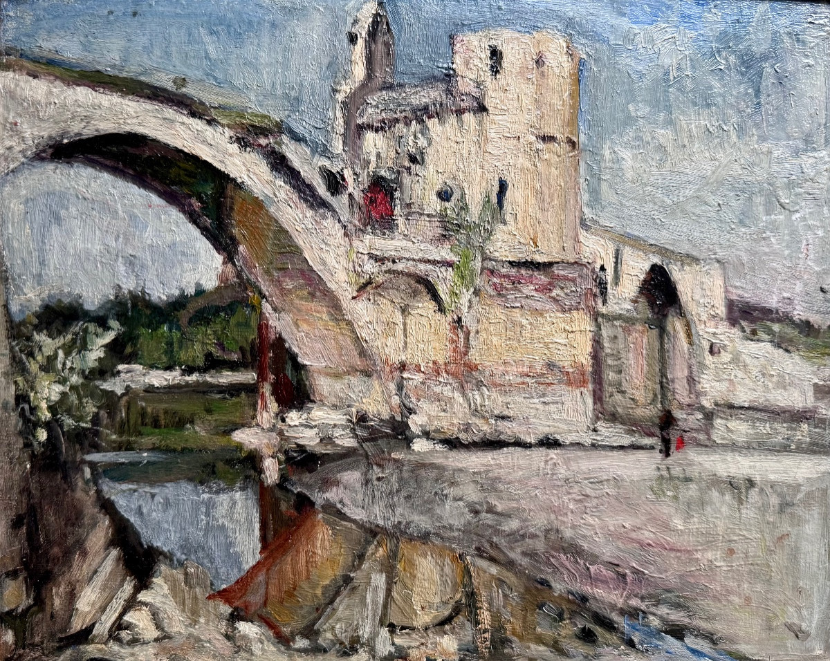 Pierre Chatelet (1875-1936) Provence Grivolas Avignon le Pont Saint-Bénezét-photo-2