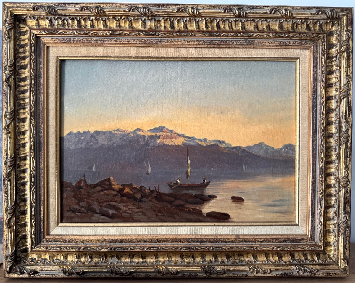 19th-century Swiss School Monogram To Decipher Lake Geneva-photo-1