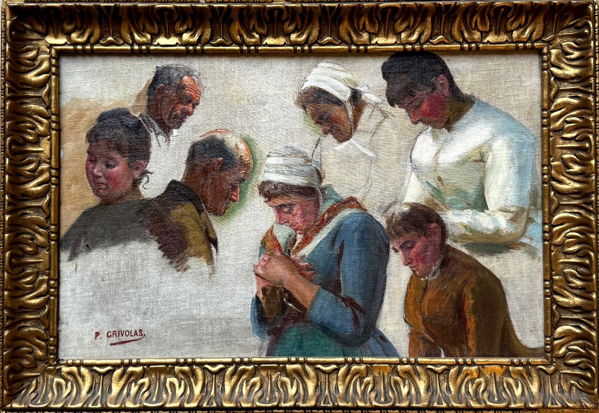 Pierre Grivolas (1823-1906) Provence Comtadine Félibre Avignon Etude de visages -photo-2