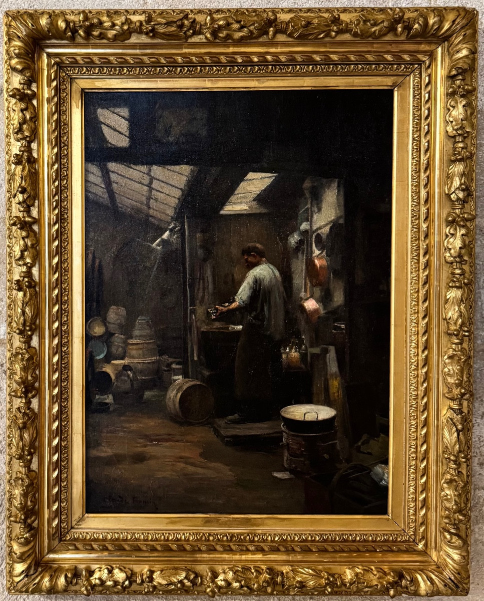 Claude Firmin (1864-1944) Provence Avignon La mise en bouteille-photo-1