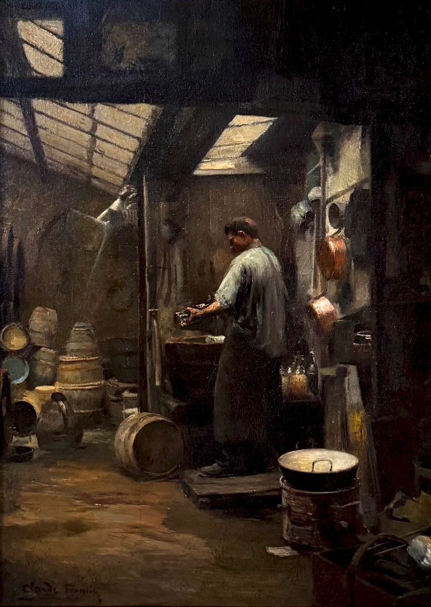 Claude Firmin (1864-1944) Provence Avignon La mise en bouteille