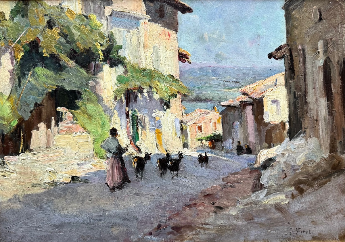 Charles Vionnet (1858-1923) Provence Avignon Bergère à Villeneuve-les-Avignon-photo-3