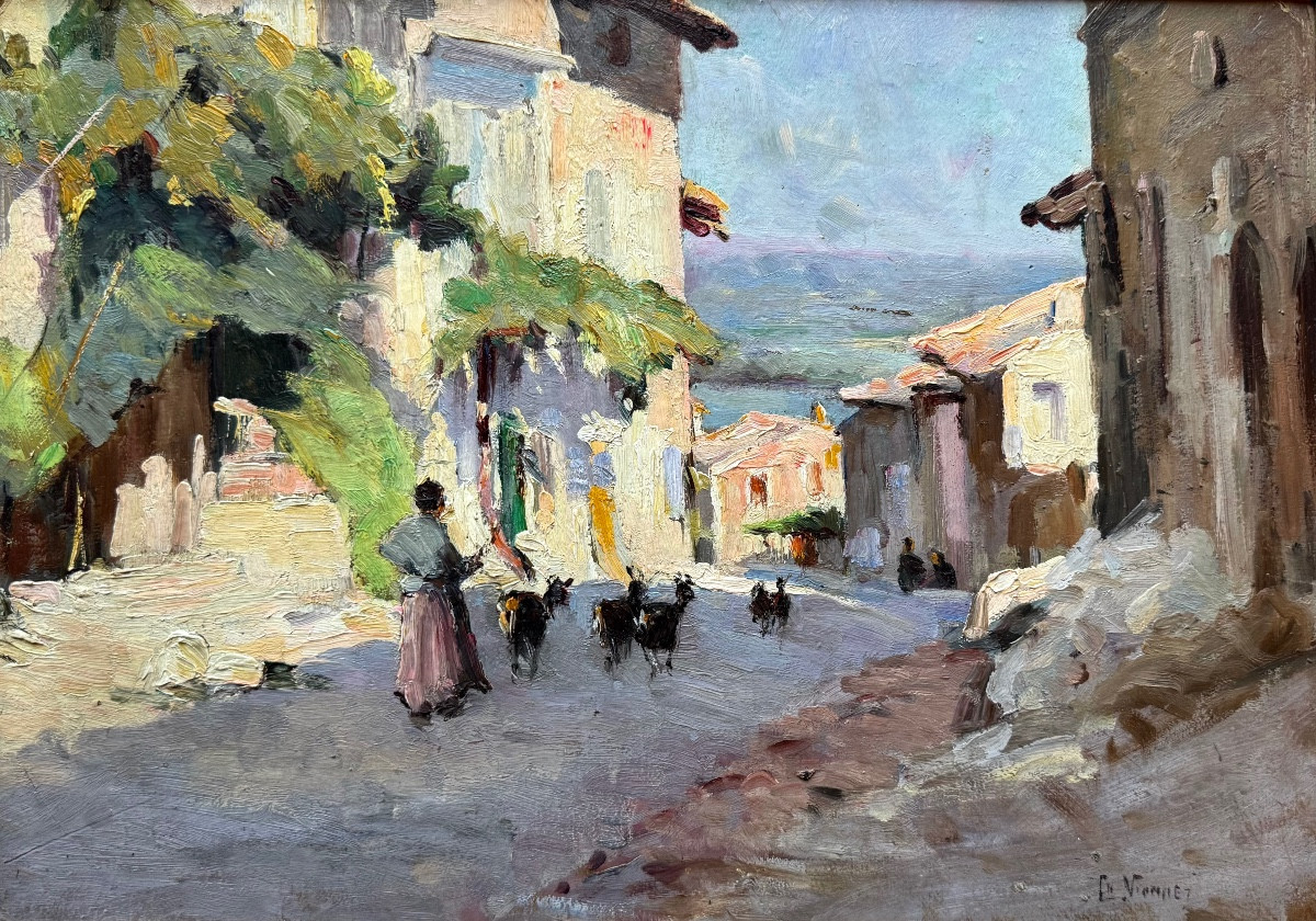 Charles Vionnet (1858-1923) Provence Avignon Bergère à Villeneuve-les-Avignon
