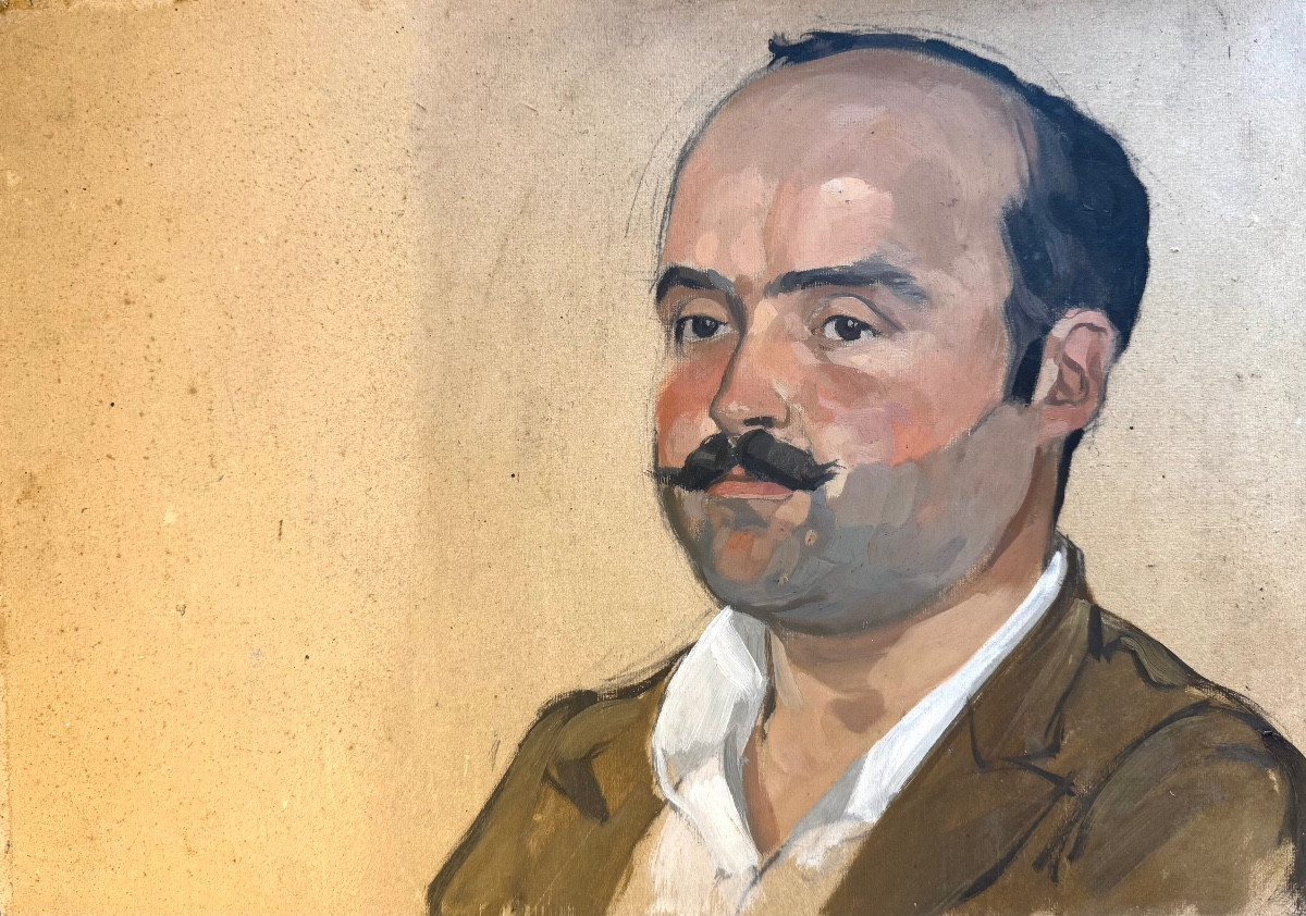 Armand Coussens (1881-1935) Nîmes Portrait Of A Man 14-18 Sketch Of Blaise .....-photo-3