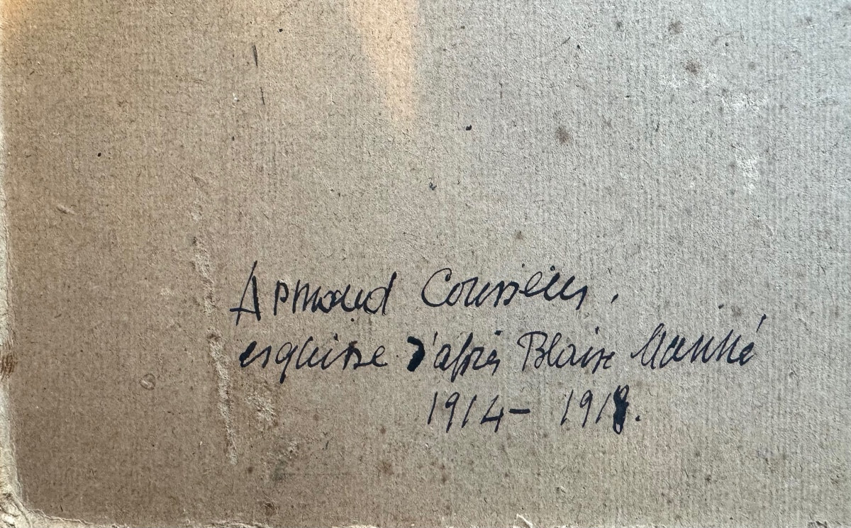 Armand Coussens (1881-1935) Nîmes Portrait Of A Man 14-18 Sketch Of Blaise .....-photo-4