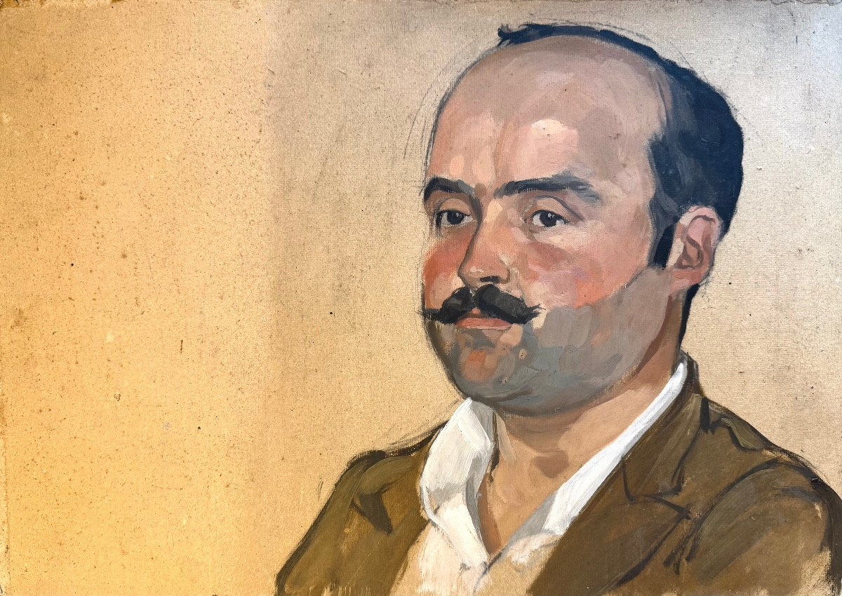 Armand Coussens (1881-1935) Nîmes Portrait Of A Man 14-18 Sketch Of Blaise .....