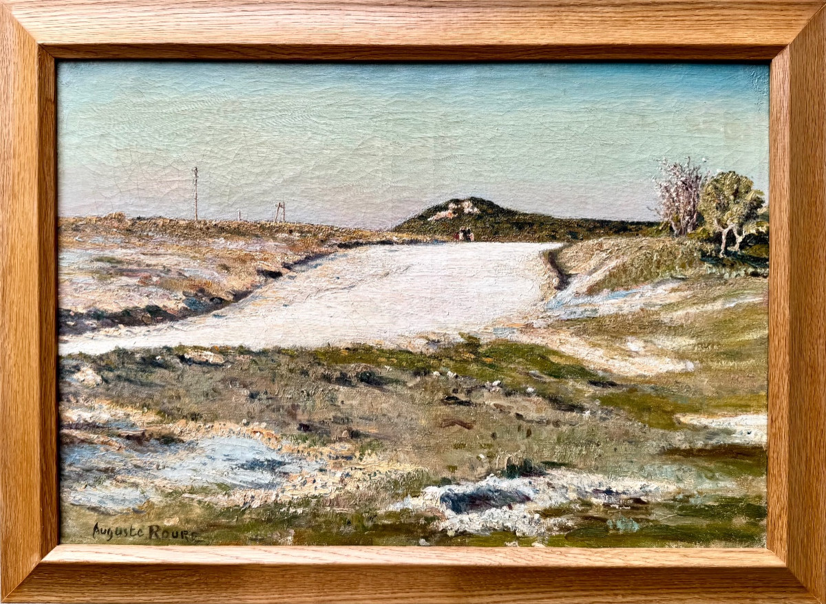 Auguste Roure (1878-1936) Provence Avignon People On A Garrigue Path Les Angles-photo-2