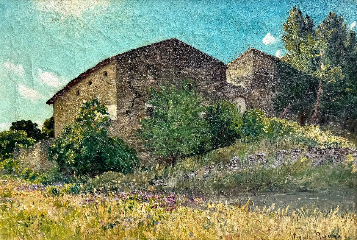 Auguste Roure (1878-1936) Provence Avignon La Ferme Saint-vérédème à Pujaut (gard)-photo-3
