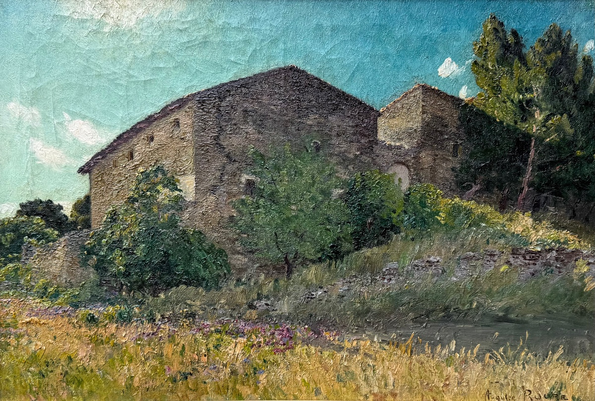 Auguste Roure (1878-1936) Provence Avignon La Ferme Saint-vérédème à Pujaut (gard)