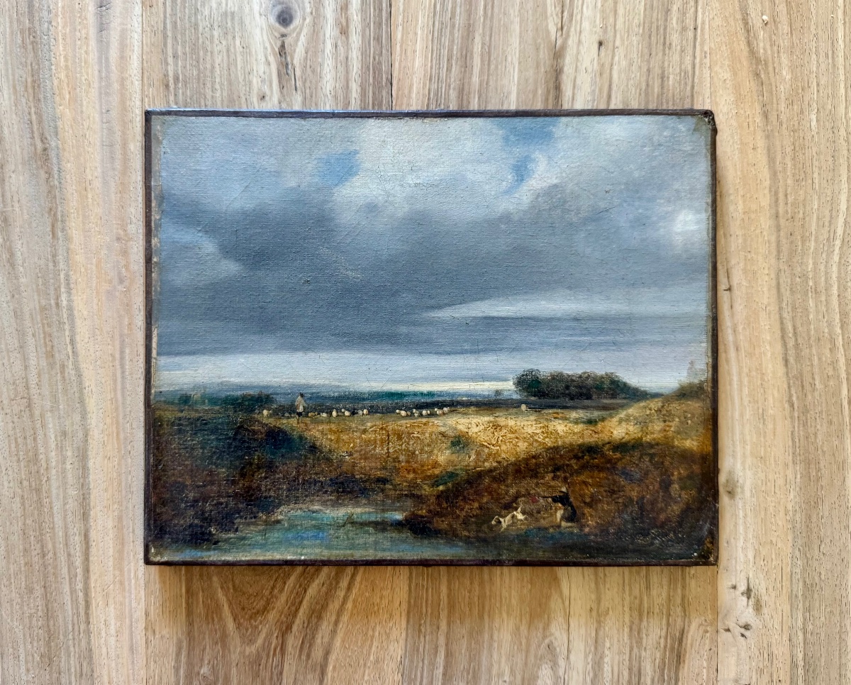 19th-century French School: Hunting Scene In A Landscape-photo-1