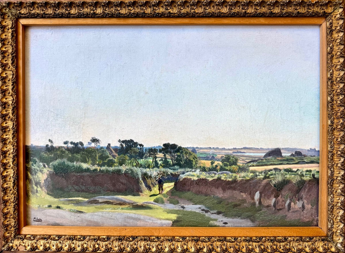 Paul Saïn (1853-1908) Provence Avignon Bretagne Environs de Ploumanac'h vue sur Trégastel 1888-photo-4