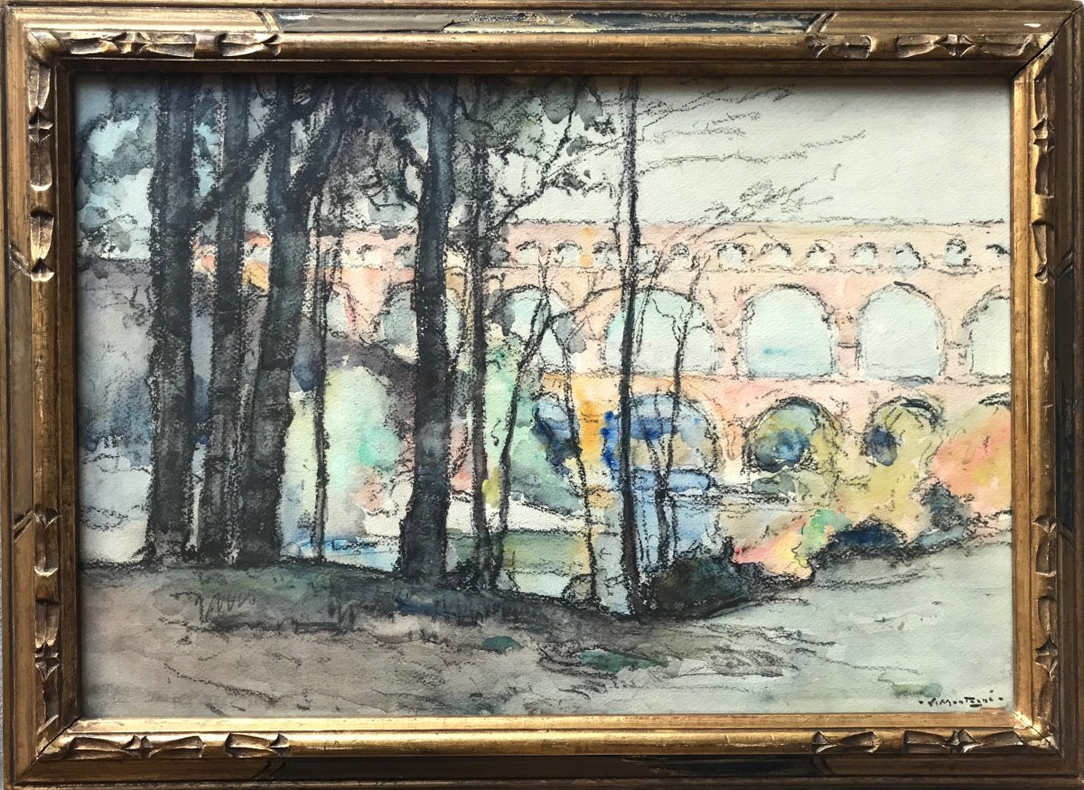 Louis Montagné (1879-1960) - Avignon-provence-pont Du Gard-groupe Des Treize-photo-2