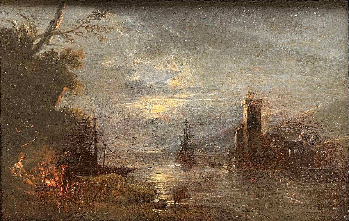 Aernout Van der Neer (1603/04-1677)-Paysage au clair de lune-Hollande-Amsterdam-photo-2