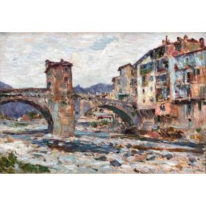 Louis Montagné (1879-1960) Avignon Provence Group Of Thirteen The Pont De Sospel