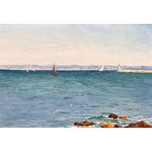 Lina Bill (1855-1936) Gruissan Avignon Provence Marine The Port Of Marseille