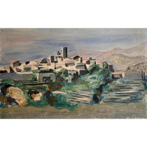 Painting From The Beginning Of The 20th Century Saint Paul De Vence Signed Lower Right