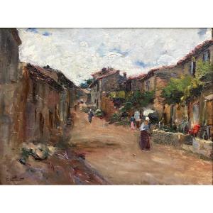 Charles Vionnet (1858-1923) Avignon Provence Rue De La Monnaie A Villeneuve