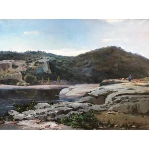 Jean-baptiste Brunel (1844-1919) Avignon Provence Berger Près Du Gardon Collias