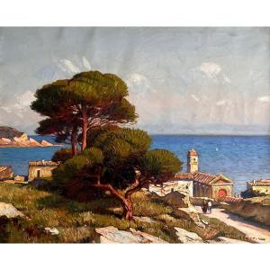 Gustave Vidal (1895-1966) Avignon Provence Marine Village En Corse