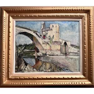 Pierre Chatelet (1875-1936) Provence Grivolas Avignon le Pont Saint-Bénezét