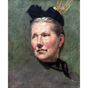 Pierre Grivolas (1823-1906) Provence Comtadine Félibre Avignon Portrait de Dame