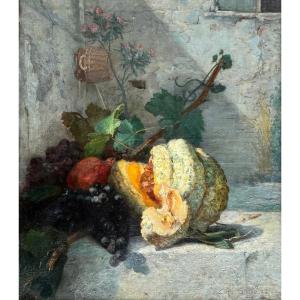 Antoine Grivolas (1843-1902) Provence Avignon Golfe-Juan Nature morte aux fruits