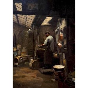 Claude Firmin (1864-1944) Provence Avignon La mise en bouteille