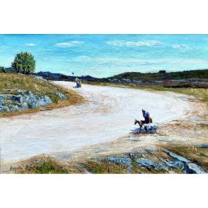 Auguste Roure (1878-1936) Provence Avignon People On A Garrigue Path