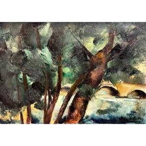Jean Isy de Botton (1898-1978) Grèce Paris New-York Paysage daté de 1927
