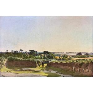 Paul Saïn (1853-1908) Provence Avignon Bretagne Environs de Ploumanac'h vue sur Trégastel 1888