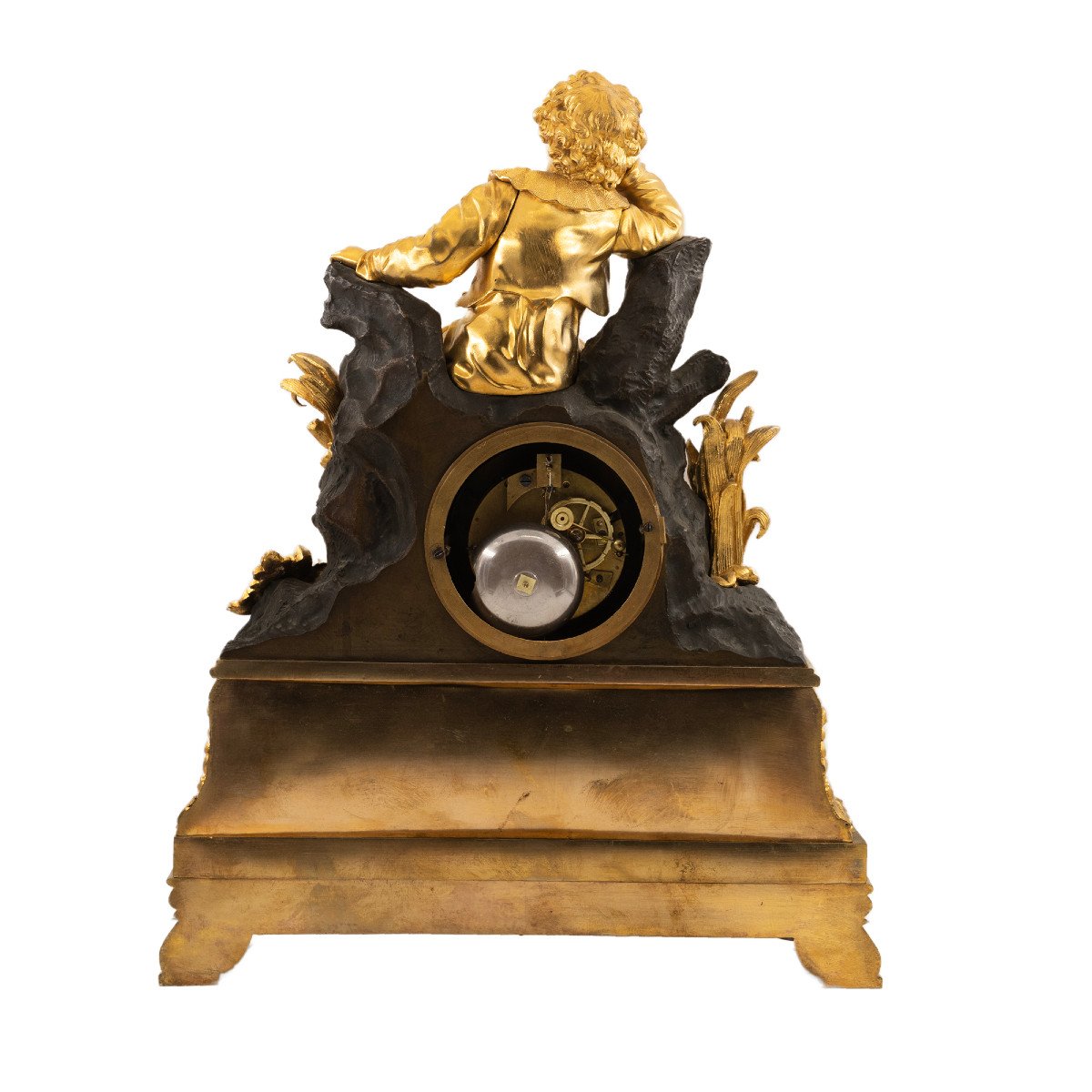Pendule Française En Bronze, « Le Garçon Rouge » Inspirée Du Tableau De Sir Thomas Lawrence-photo-4