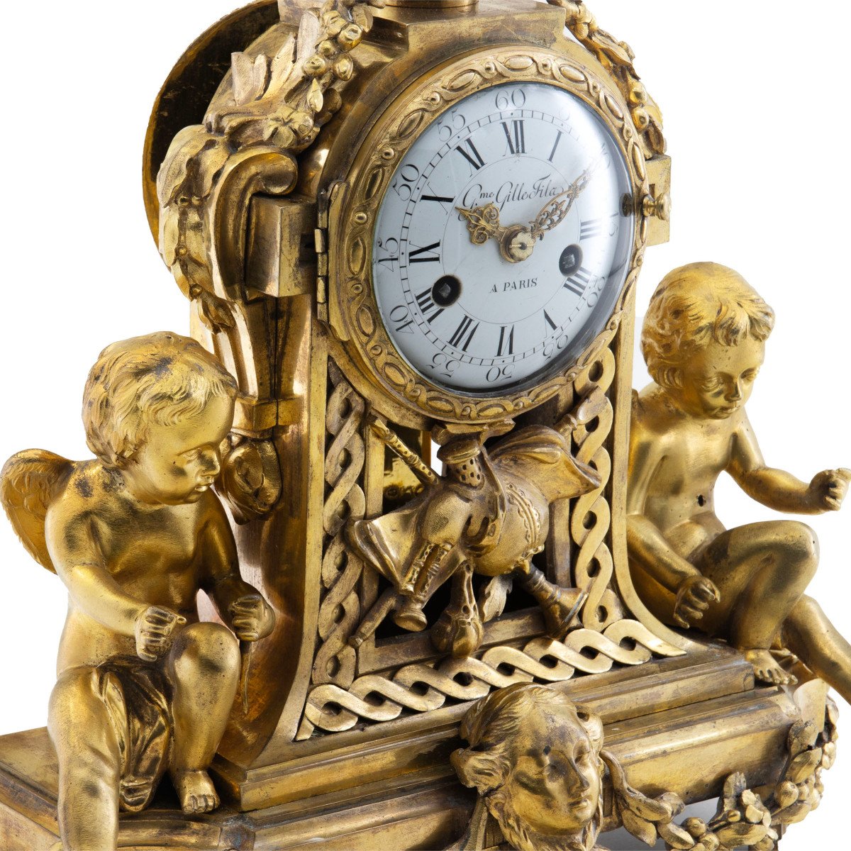 Pendule Française Louis XVI Signée G.me Gille Fils à Paris-photo-2