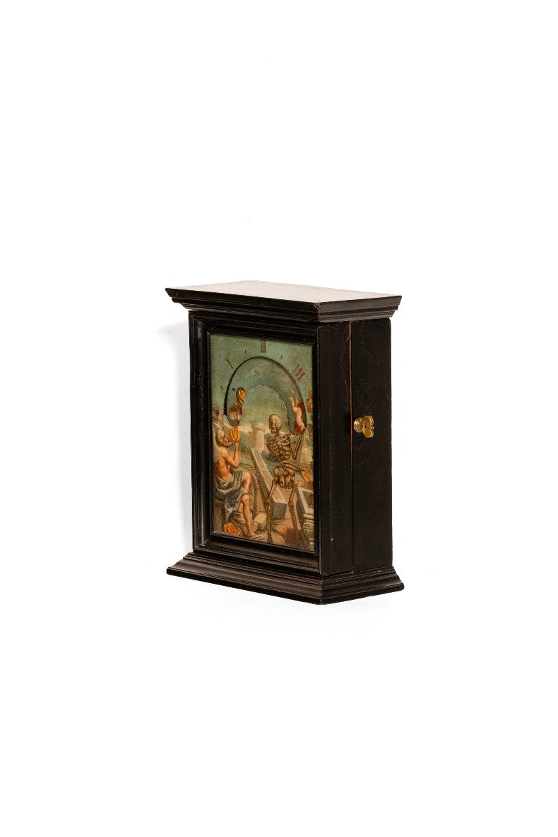 Rare Miniature “notturno” Clock, Signé Calin - Mid-17th Century-photo-4