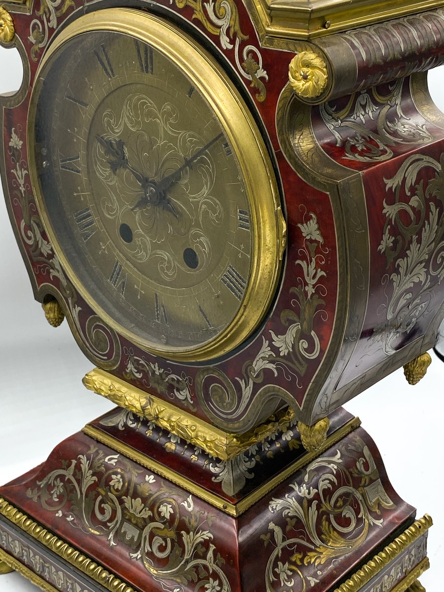 French “tête De Poupée” Clock In Louis XIV Style, Napoleon III Period-photo-1
