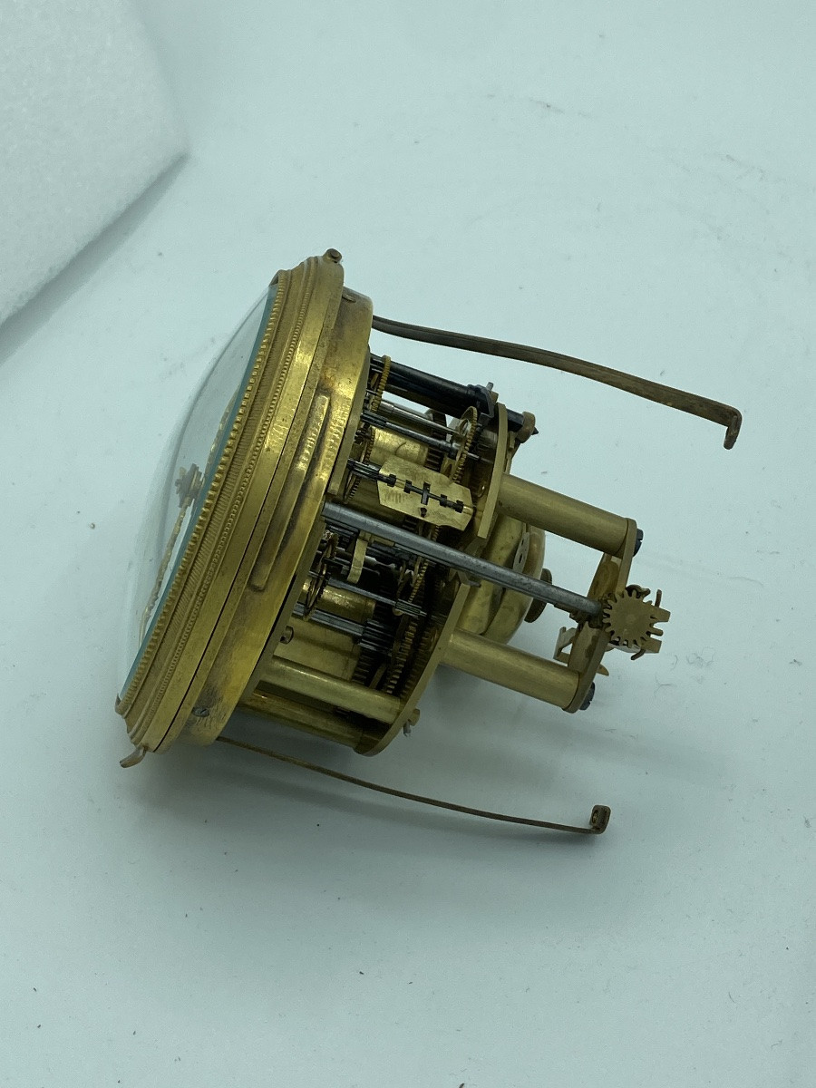 Pendule de cheminée française en marbre et bronze doré,  vendue en l’état pour réparation-photo-2