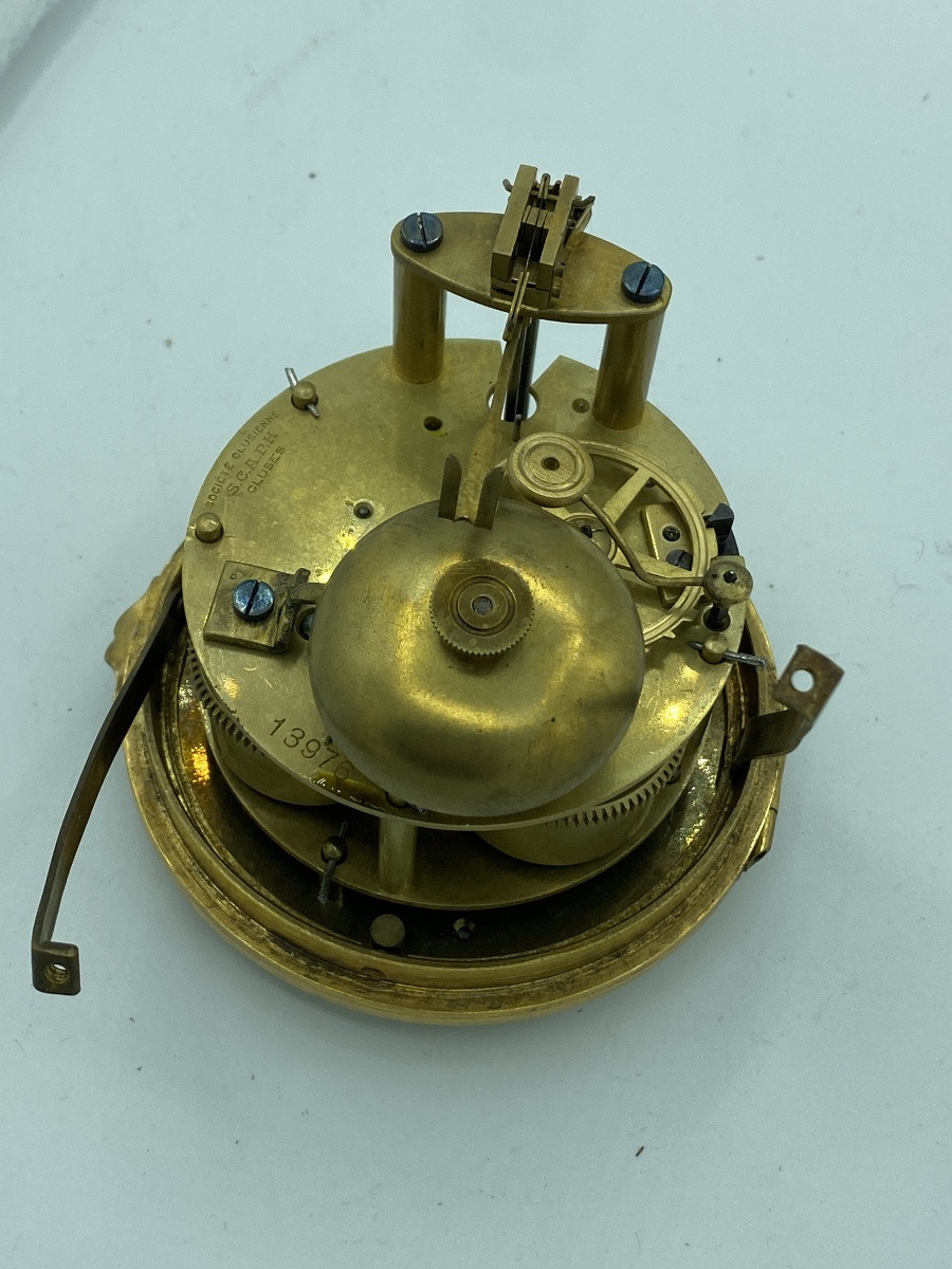 Pendule de cheminée française en marbre et bronze doré,  vendue en l’état pour réparation-photo-3