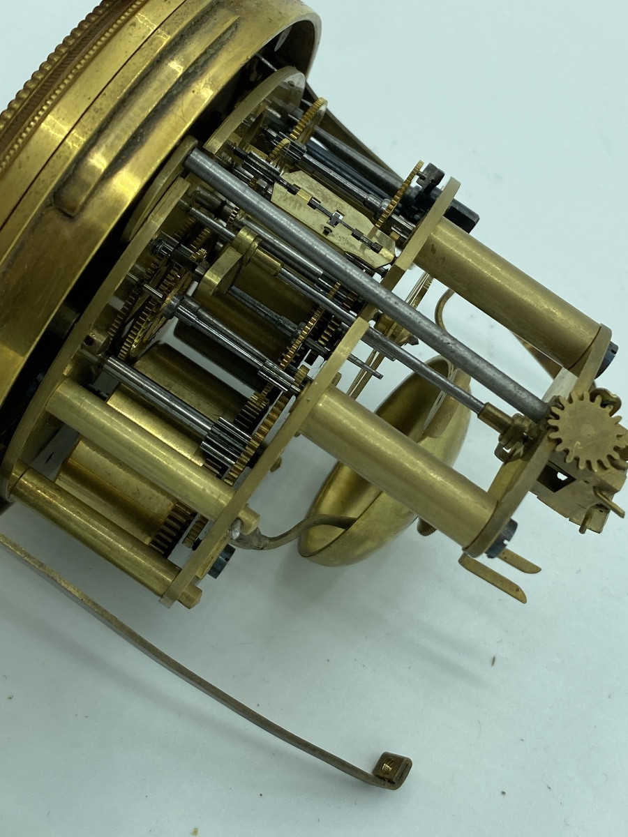 Pendule de cheminée française en marbre et bronze doré,  vendue en l’état pour réparation-photo-4