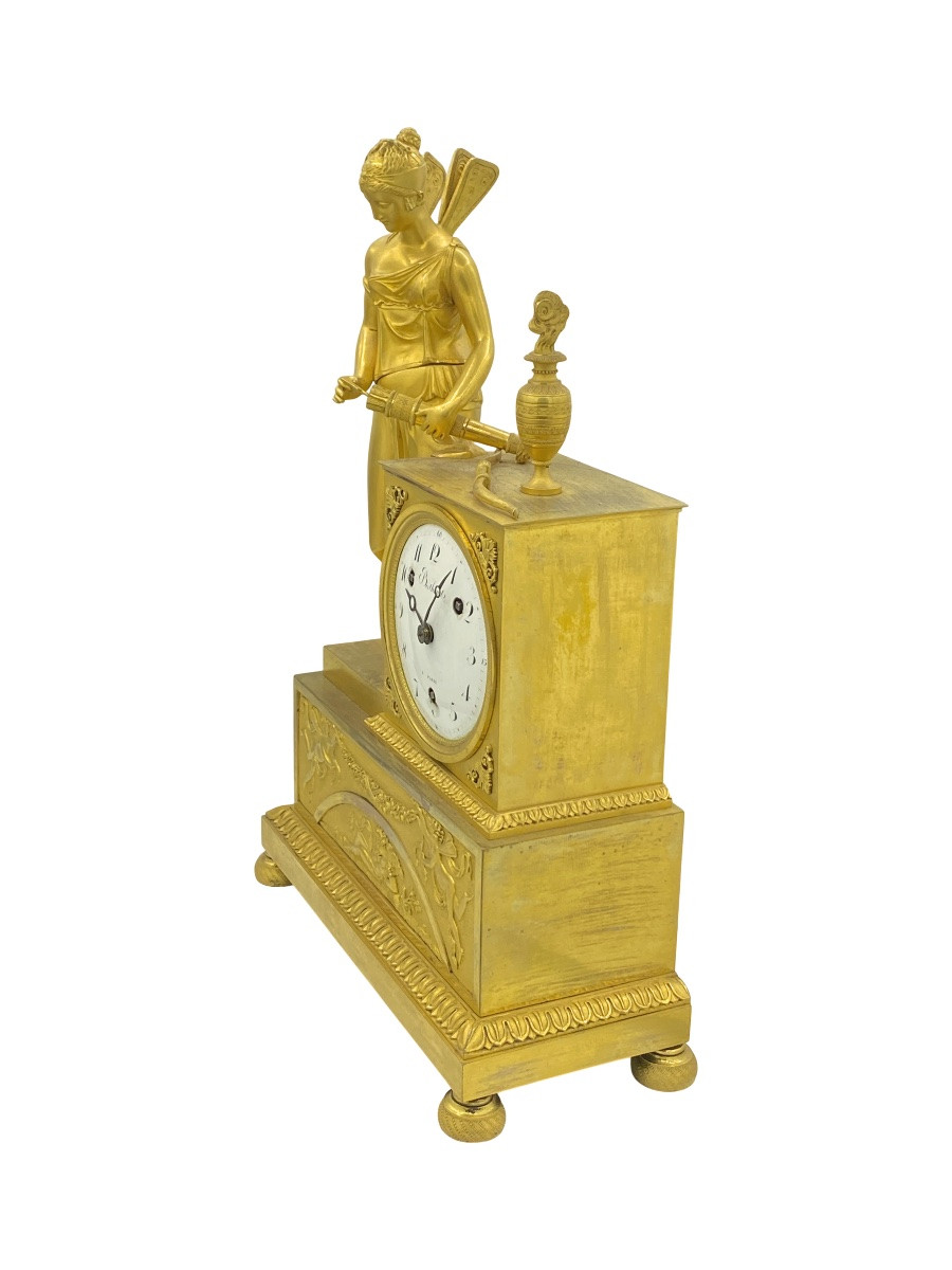 French Mantel Clock Ormolu Signed Berthoud Quarter Strike Untested As-is Repair-photo-2