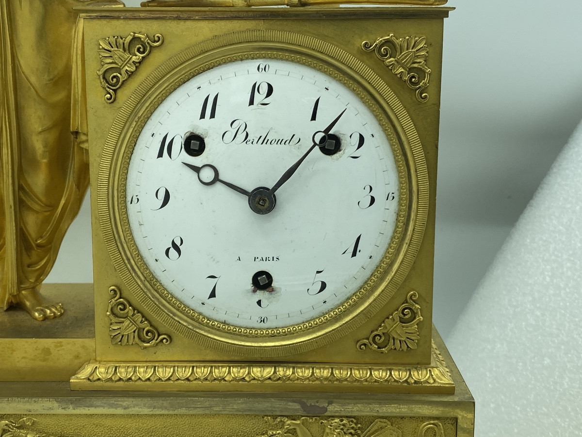 French Mantel Clock Ormolu Signed Berthoud Quarter Strike Untested As-is Repair-photo-3
