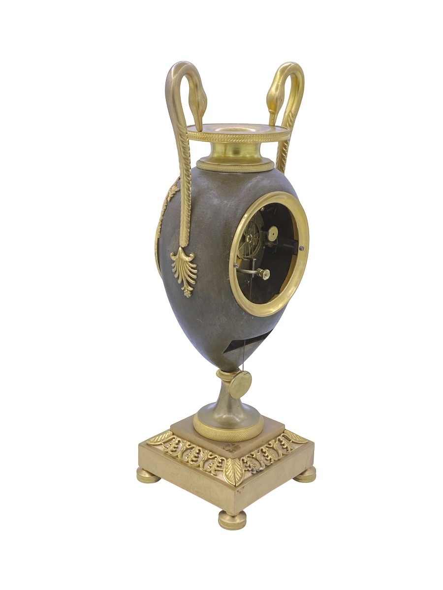 Pendule de cheminée française en bronze doré signée Lepine, vendue en l’état pour réparation-photo-3